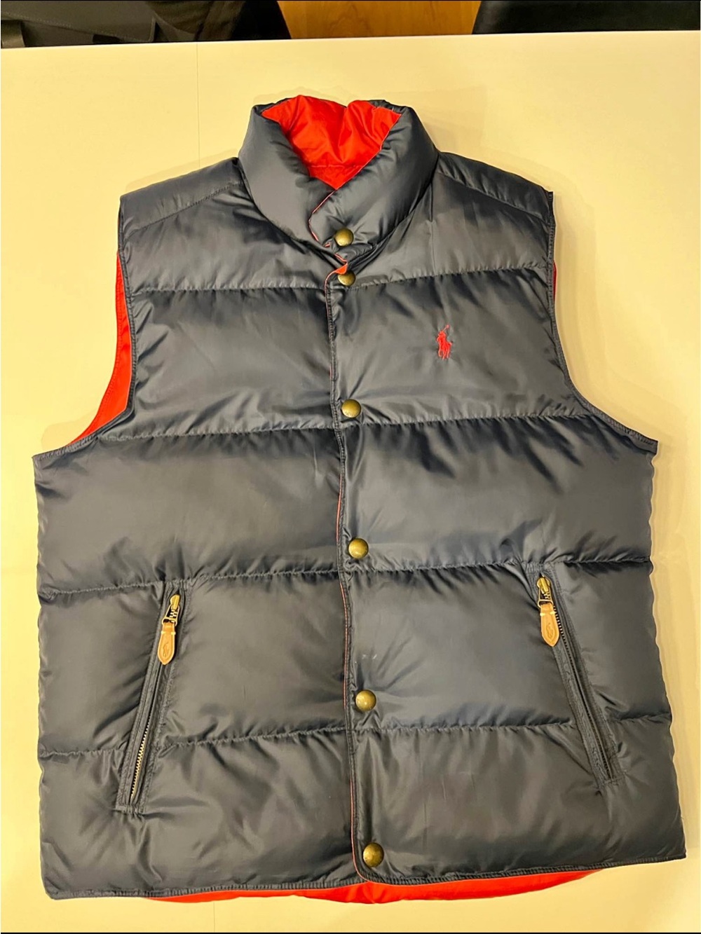 Ralph Lauren Navy & Red Reversible Puffer Vest